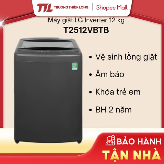 [Shopee - Lắp đặt 0Đ HN HCM] T2512VBTB - Máy Giặt LG TurboDrum Inverter 12 Kg - Ảnh 12