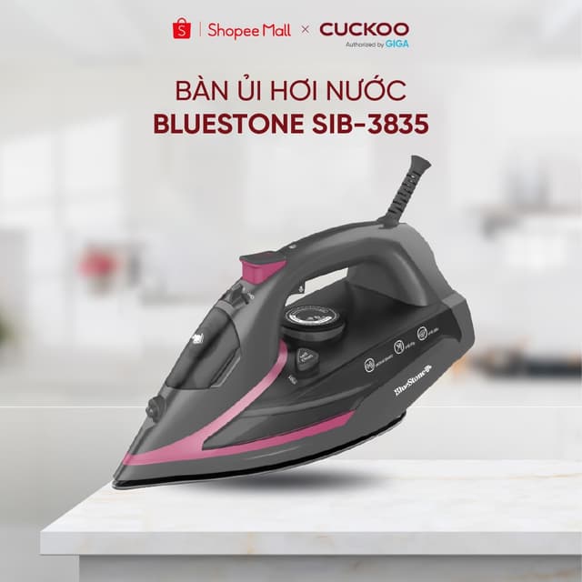 Bàn ủi hơi nước BlueStone SIB-3835 350ml - Công suất 2290-2720W - Mặt đế Ceramic chống dính - Ảnh 7