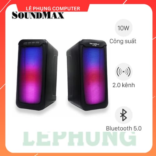 Loa Vi Tính SoundMax A180 /Bluetooth 5.0| 2.0 10W (RMS) LED RGB / Jack 3.5mm- Bảo hành 1 năm - Ảnh 7