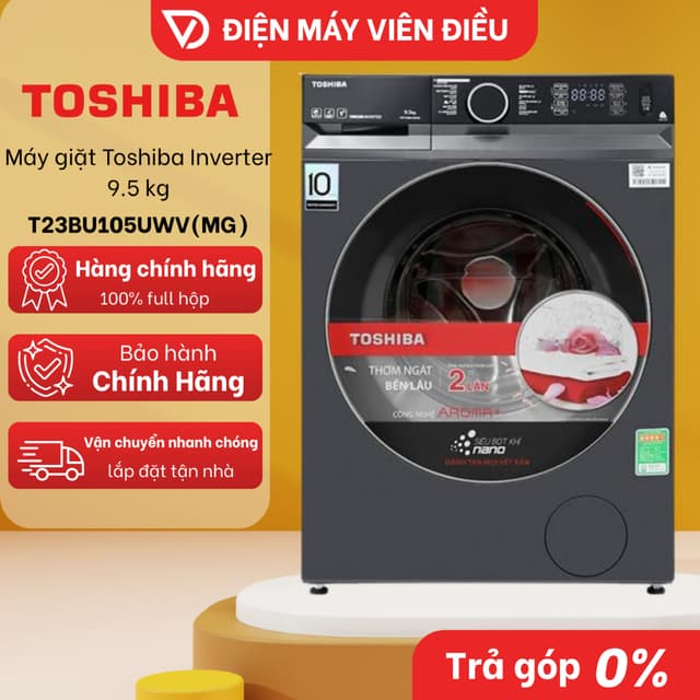 [FREESHIP NGHỆ AN] TW-T23BU105UWV(MG) - Máy giặt Toshiba Inverter 9.5 kg TW-T23BU105UWV(MG) - Ảnh 11