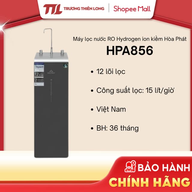 [Shopee - Lắp đặt 0Đ HN HCM] - HPA856 - Máy Lọc Nước RO Hydrogen Ion Kiềm HÒA PHÁT 12 Lõi - Ảnh 2