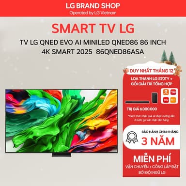 So sánh giá [Chỉ giao miền Nam/Bắc] TV LG QNED evo AI MiniLED QNED86 86 inch 4K Smart 2025 - 86QNED86ASA.ATV rẻ nhất?