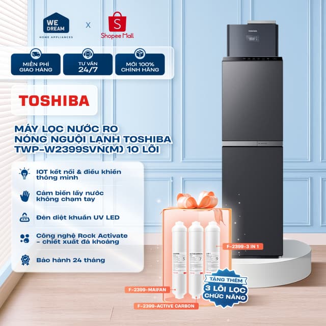 [GIAO LẮP MIỄN PHÍ] Máy lọc nước RO nóng nguội lạnh Hydrogen Toshiba TWP-W2399SVN(M) 10 lõi - Hàng Chính Hãng, Mới 100% - Ảnh 6