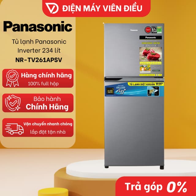[FREESHIP NGHỆ AN] NR-TV261APSV - Tủ lạnh Panasonic Inverter 234 lít NR-TV261APSV - Tiết kiệm điện - Ảnh 3