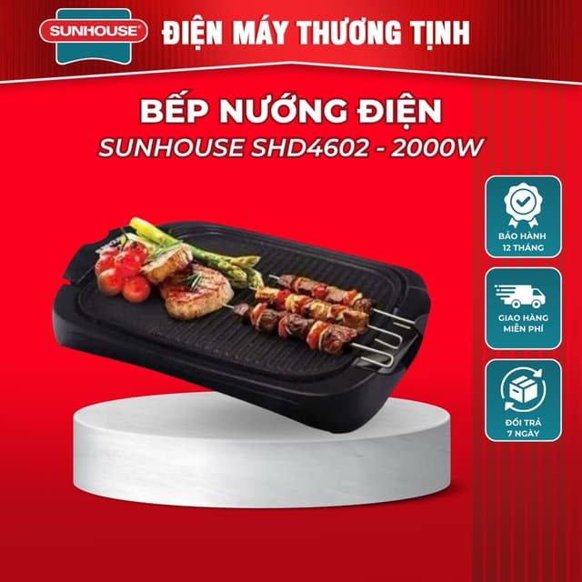 Bếp nướng điện không khói CAO CẤP Sunhouse SHD4602 hàng chính hãng giá rẻ - Ảnh 2
