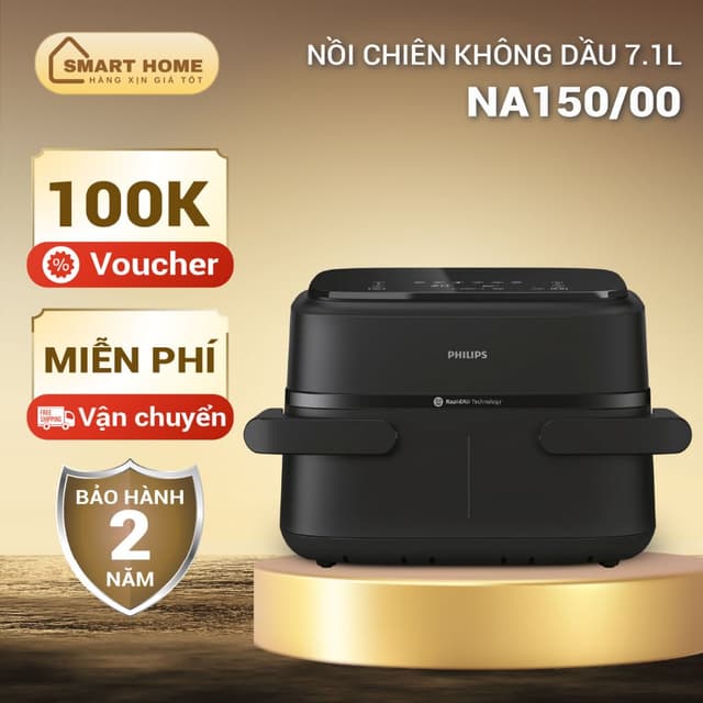 Nồi chiên không dầu Philips NA150/00 7.1 lít | Hàng chính hãng. Bảo hành 2 năm toàn quốc. - Ảnh 2