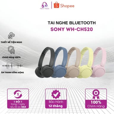 So sánh giá Tai Nghe Không Dây Sony WH-CH520 – Bluetooth Nhẹ, Pin Lâu, Âm Thanh Cân Bằng rẻ nhất?