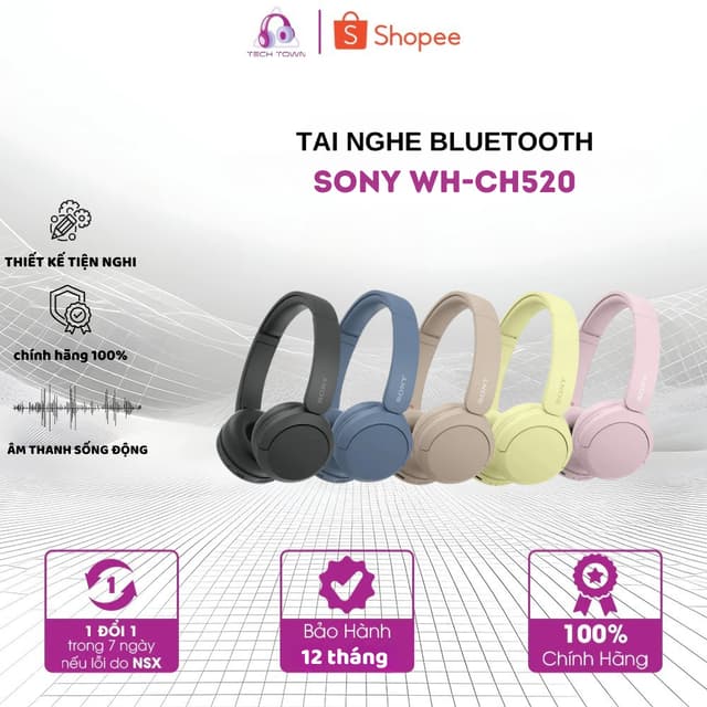 Tai Nghe Không Dây Sony WH-CH520 – Bluetooth Nhẹ, Pin Lâu, Âm Thanh Cân Bằng - Ảnh 10