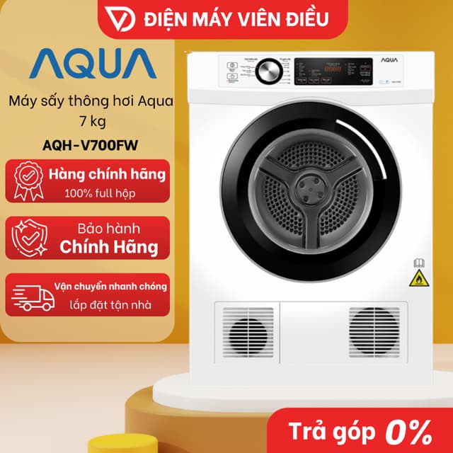 [FREESHIP NGHỆ AN] AQH-V700FW - Máy sấy thông hơi Aqua 7 kg AQH-V700FW sấy khô, bền bỉ - Ảnh 9