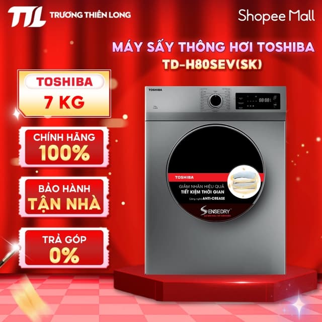 TD-H80SEV(SK) - Máy Sấy Thông Hơi 7 Kg Toshiba TD-H80SEV(SK) [TOÀN QUỐC] - Ảnh 12