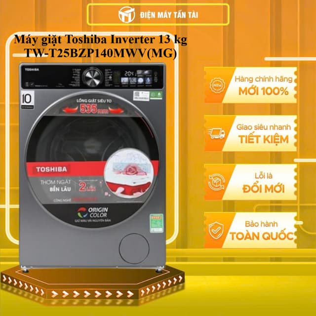 TW-T25BZP140MWV(MG) - Máy giặt Toshiba Inverter 13 kg TW-T25BZP140MWV(MG) - GIAO TOÀN QUỐC - Ảnh 5