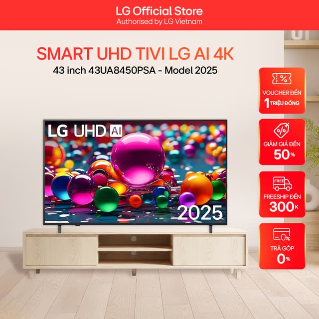 Smart UHD Tivi LG AI 4K 43 inch 43UA8450PSA - Model 2025 - Ảnh 3