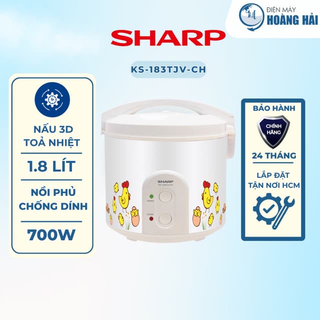 KS-183TJV-CH Nồi cơm nắp gài Sharp 1.8 lít KS-183TJV-CH - Ảnh 6