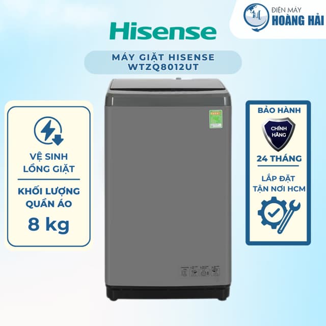 WTZQ8012UT | Máy giặt Hisense 8 kg WTZQ8012UT - Hàng chính hãng - Ảnh 7