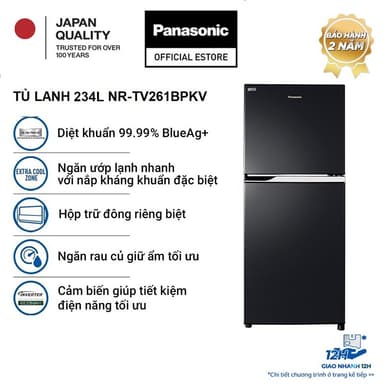 So sánh giá [TRẢ GÓP 0%] Tủ lạnh Panasonic Inverter 234 lít NR-TV261BPKV Tiết kiệm điện diệt khuẩn 99.99% rẻ nhất?
