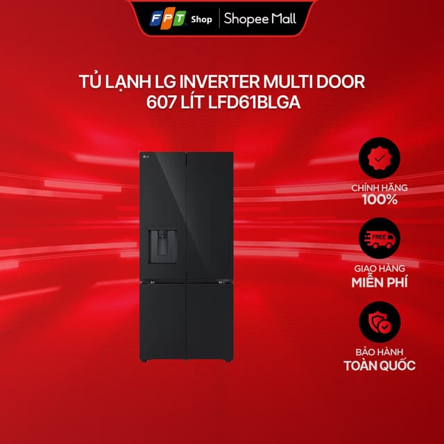 Tủ lạnh LG Inverter Multi Door 607 lít LFD61BLGA - Ảnh 6