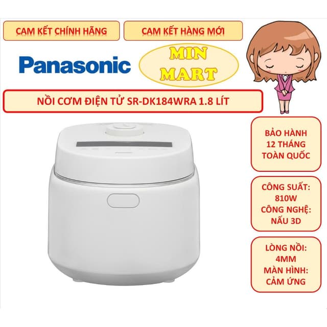 Nồi cơm điện tử Panasonic SR-DK184WRA 1.8 lít & SR-DK104WRA 1.0 lít, lòng nồi 4mm, chính hãng, bảo hành 12 tháng toàn qu - Ảnh 1