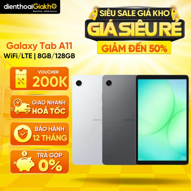 Máy Tính Bảng Samsung Galaxy Tab A11 WIFI/ LTE (8GB/128GB) | Hàng Chinh Hãng, Bảo Hành 12 Tháng - Ảnh 1