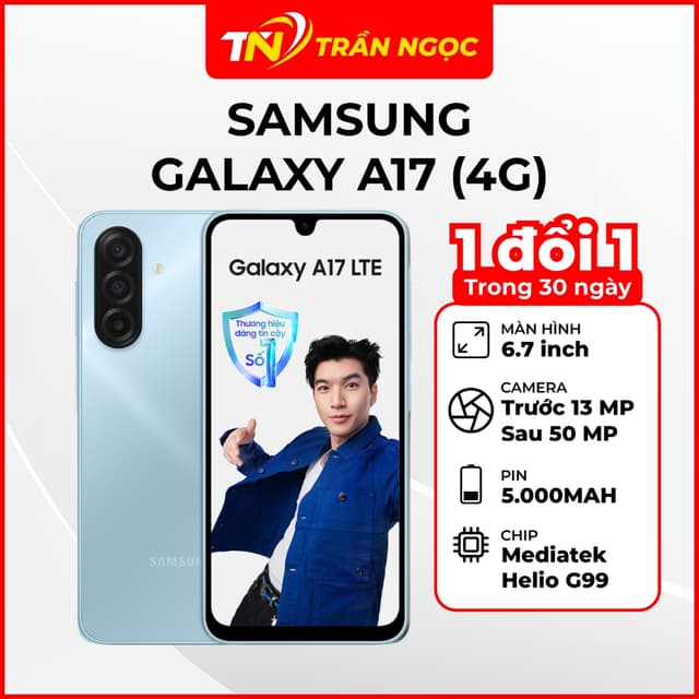 Điện thoại Samsung Galaxy A17 (4G) 8GB 128GB Chính hãng - Ảnh 1