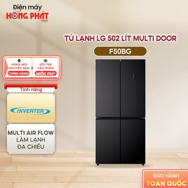 Tủ Lạnh LG Inverter 502 Lít Multi Door F50BG - Luồng Khí Lạnh Đa Chiều Multi Air Flow - Ảnh 4
