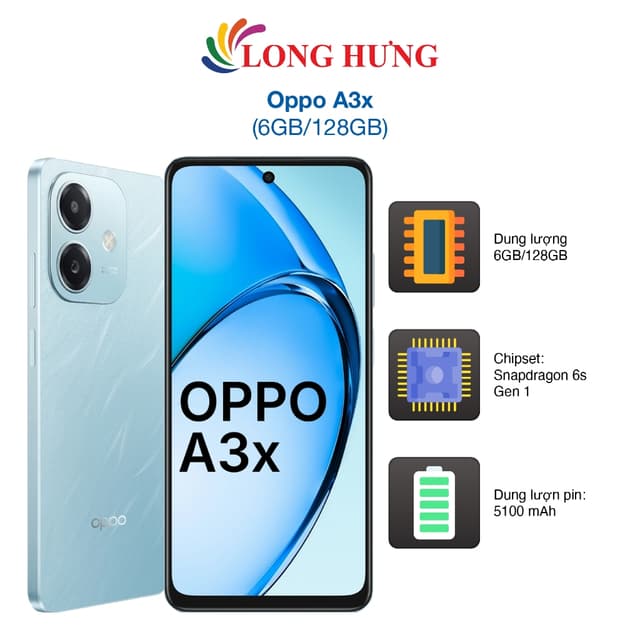 Điện thoại Oppo A3x (6GB/128GB) - Hàng chính hãng - Ảnh 1