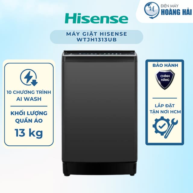 WTJH1313UB | Máy giặt Hisense 13 kg WTJH1313UB - Hàng chính hãng - Ảnh 1