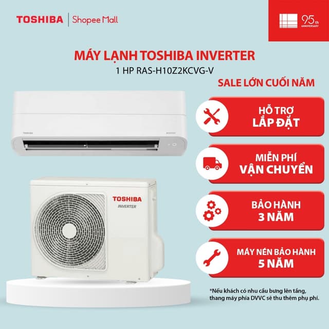 [FREESHIP + LẮP ĐẶT] Máy lạnh Toshiba Inverter 1 HP RAS-H10Z2KCVG-V - Bảo hành chính hãng - Ảnh 3