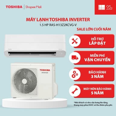 So sánh giá [FREESHIP + LẮP ĐẶT] Máy lạnh Toshiba Inverter 1.5 HP RAS-H13Z2KCVG-V, một chiều lạnh - Bảo hành chính hãng rẻ nhất?