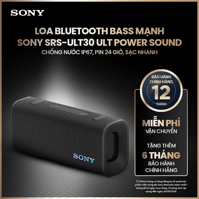Loa bluetooth bass mạnh Sony ULT FIELD 3 SRS-ULT30 chống nước IP67, pin 24 giờ, sạc nhanh - Ảnh 6