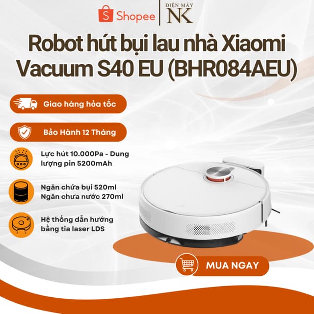 Robot hút bụi lau nhà Xiaomi Vacuum S40 EU (BHR084AEU) - Bảo Hành 12 Tháng - Ảnh 6