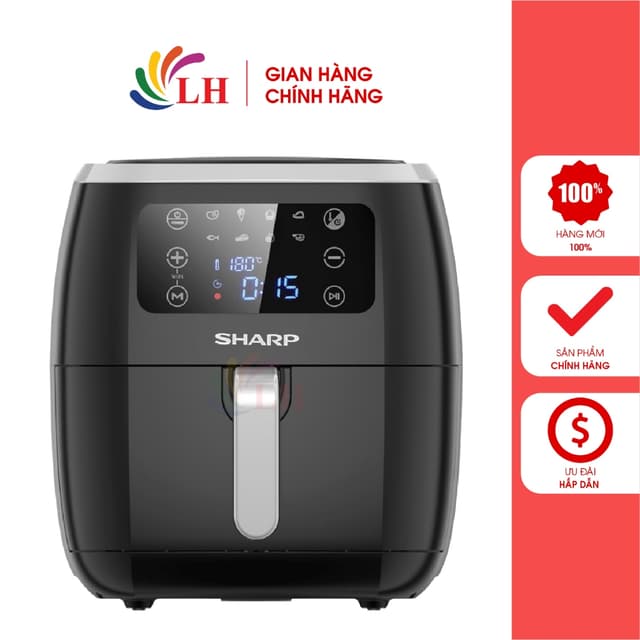 Nồi chiên không dầu điện tử Sharp 6.8 lít KF-AF68EPV-BK - Hàng chính hãng - Ảnh 9