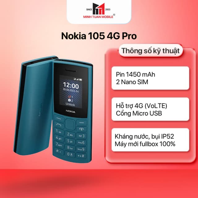 Điện Thoại Nokia 105 4G Pro 2023 2 SIM Pin 1450mah Nghe Gọi Rõ - Ảnh 4