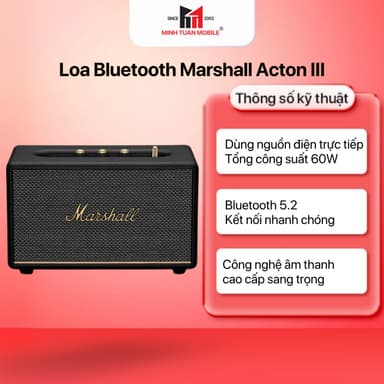 So sánh giá Loa Bluetooth Marshall Acton III Chính hãng Công nghệ âm thanh cao cấp, cân mọi bản nhạc rẻ nhất?