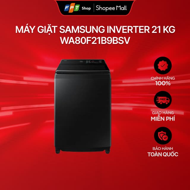 [Chỉ GH tận nơi] Máy giặt Samsung Inverter 21 kg WA80F21B9BSV - Ảnh 1
