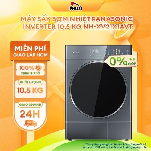 NH-XV21X1AVT [GIAO HÀNG MIỄN PHÍ HCM] Máy sấy bơm nhiệt Panasonic 10.5 kg - CHÍNH HÃNG - Ảnh 12
