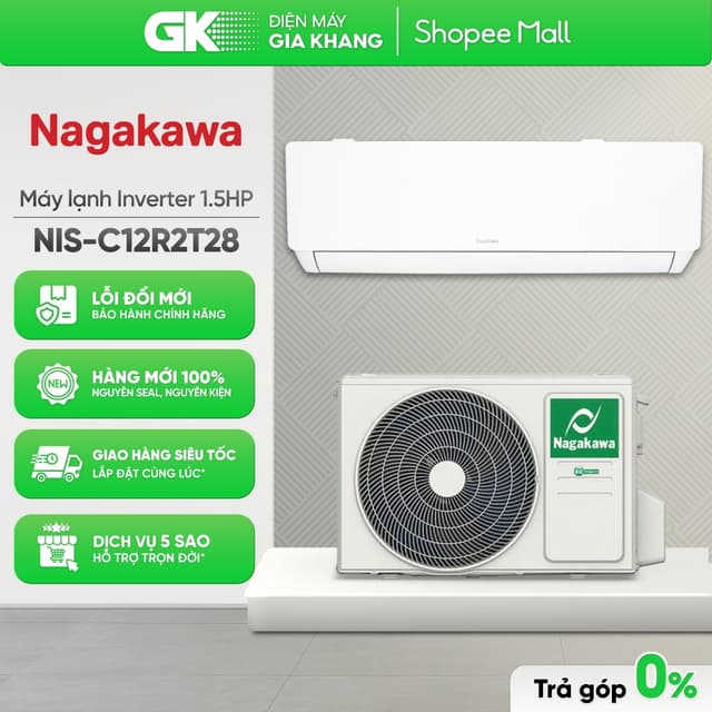 NIS-C18R2T28 (2 HP) | NIS-C12R2T28 (1.5HP) - Máy Lạnh Nagakawa Inverter [Freeship HCM] - Ảnh 9