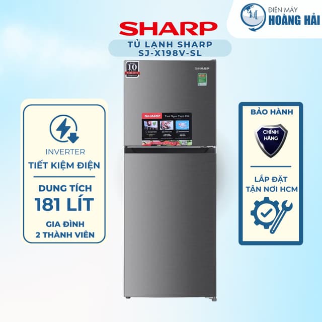 SJ-X198V-DG | SJ-X198V-SL | Tủ lạnh Sharp Inverter 181 lít SJ-X198V-DG | SJ-X198V-SL - Chính hãng - Ảnh 9