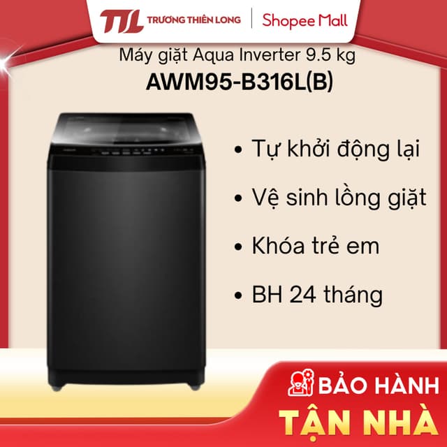 AWM95-B316L(B) - Máy Giặt Aqua Inverter 9.5 Kg AWM95-B316L(B) [FREESHIP HCM] - Ảnh 12