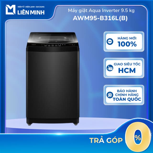 AWM95-B316L(B) - Máy Giặt Aqua Inverter 9.5 Kg AWM95-B316L(B) [SHIP 0Đ HCM] - Ảnh 5