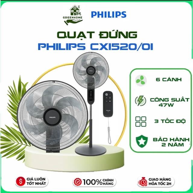 Quạt Đứng Philips CX1520/01,6 Cánh,47W,Có Khiển,Bảo Hành Chính Hãng 2 Năm - Ảnh 10