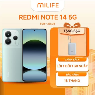 So sánh giá [Livestream] Điện Thoại Xiaomi Redmi Note 14 5G 8GB 256GB Chính Hãng BH 18 Tháng rẻ nhất?