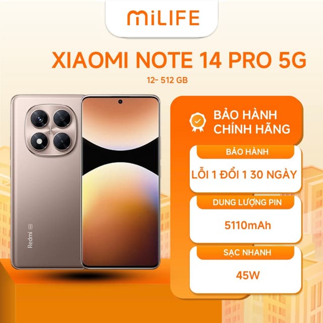 Điện Thoại Xiaomi Redmi Note 14 Pro 5G 12GB 512GB Chính Hãng BH 24 Tháng - Ảnh 10