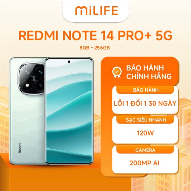 Điện Thoại Xiaomi Redmi Note 14 Pro+ 5G 8GB 256GB Chính Hãng BH 18 Tháng - Ảnh 7