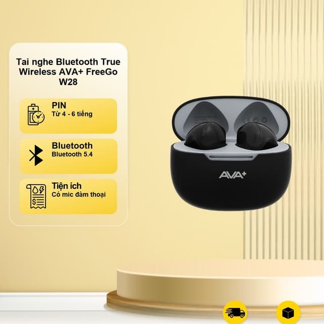 Tai nghe Bluetooth True Wireless AVA+ FreeGo W28 Hàng Chính Hãng Likenew - Ảnh 1