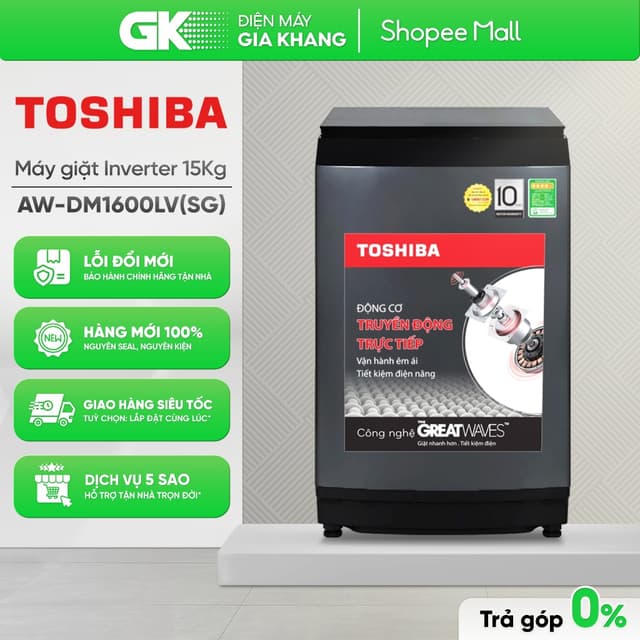 AW-DM1600LV(SG) - Máy Giặt Toshiba Inverter 15 Kg  [Toàn Quốc] - Ảnh 2