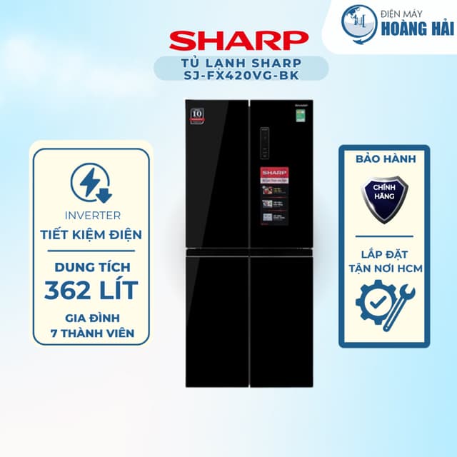 SJ-FX420VG-BK | Tủ lạnh Sharp Inverter 362 lít Multi Door SJ-FX420VG-BK - Hàng chính hãng - Ảnh 10
