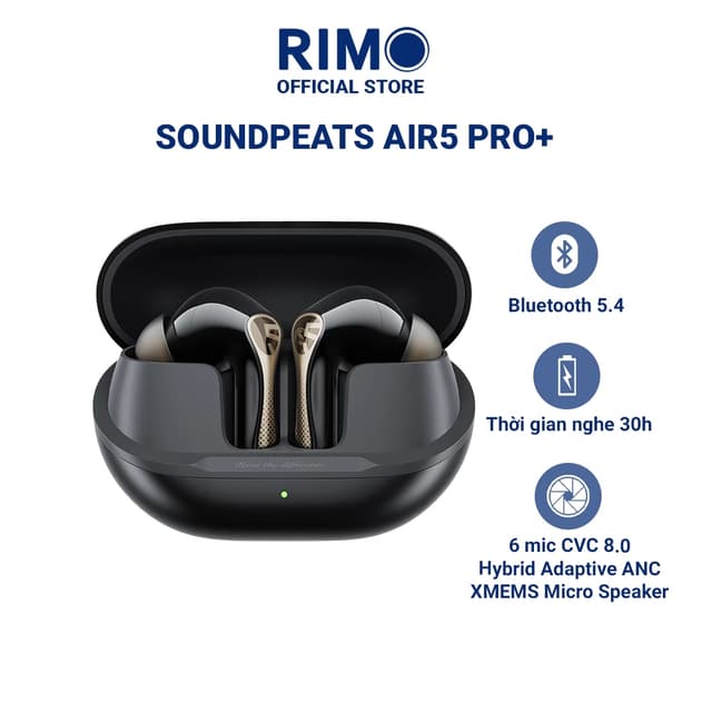 Tai nghe True Wireless SoundPEATS Air5 Pro+ Hybrid Adaptive ANC, Loa kép xMEMS, Bluetooth 5.4 - Ảnh 1