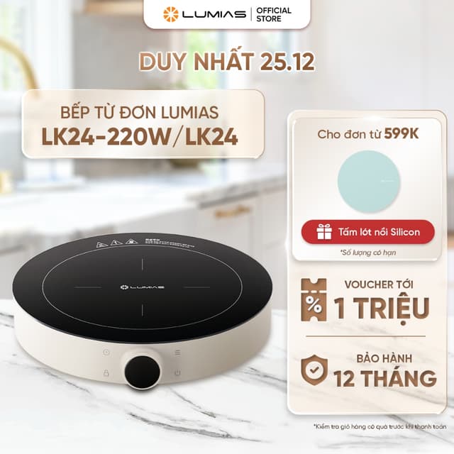 Bếp từ đơn Lumias LK24-220W/LK24-220B/LK24-220E - 2000W, 9 mức nhiệt - Ảnh 5
