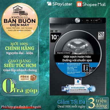 So sánh giá WW10DG6U34LBSV Máy giặt Samsung AI EcoBubble Inverter 10 kg WW10DG6U34LBSV rẻ nhất?