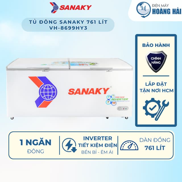 VH-8699HY3 | Tủ đông Sanaky Inverter 761 lít VH-8699HY3 - Hàng chính hãng - Ảnh 3